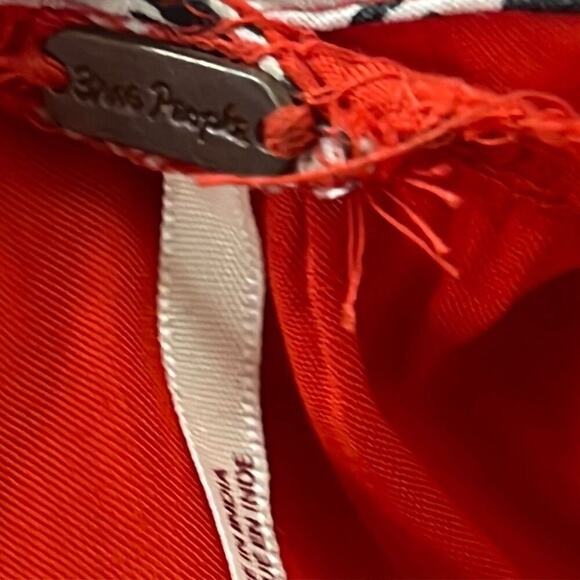 Anthropologie Free People Rita Red Floral Print Tiered Midi Dress Size Small Pet - Picture 5 of 10